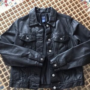 Classic Black Leather denim style jacket
